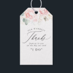 Etiquetas Para Regalos Flores rosas y verde oro Elegante boda<br><div class="desc">Etiquetas bodas florales de color rosa suave</div>