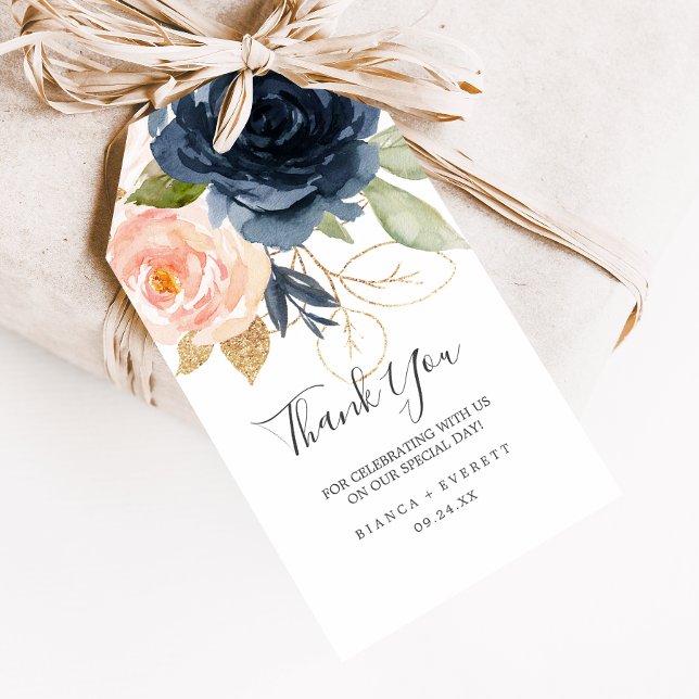 Etiquetas Para Regalos Flores Rubor y Marina | White Gracias Por Favor (Subido por el creador)