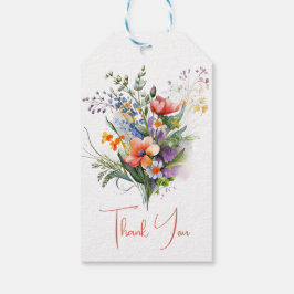 Etiquetas Para Regalos Flores salvajes de coral y púrpura ducha de novias