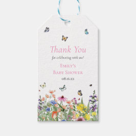 Etiquetas Para Regalos Flores salvajes de verano y mariposas gracias