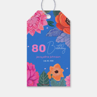 Etiquetas Para Regalos Flores silvestres brillantes fiesta de cumpleaños