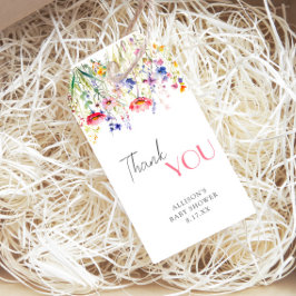 Etiquetas Para Regalos Flores silvestres coloridas bebé en Baby Shower en