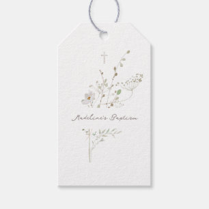 Etiquetas Para Regalos flores silvestres delicado ramo Bautismo