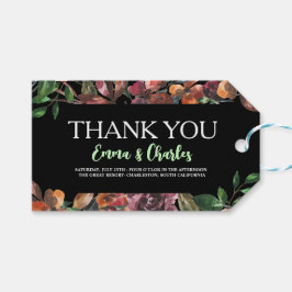 Etiquetas Para Regalos Flores Silvestres Oscuras Guarden La Fecha