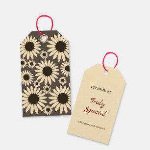 Etiquetas Para Regalos Flores Suaves Emperatriz Marrón Emperatriz