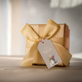 Etiquetas Para Regalos Flores Vaso de Primavera Romántica para Despedida