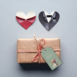 Etiquetas Para Regalos Flores Vaso de Primavera Romántica para Despedida