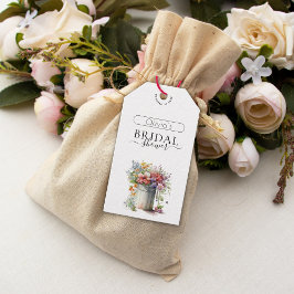 Etiquetas Para Regalos Flores Vaso de Primavera Romántica para Despedida