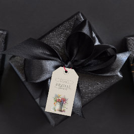 Etiquetas Para Regalos Flores Vaso de Primavera Romántica para Despedida