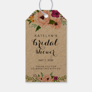 Etiquetas Para Regalos Flower Crown Bridal Shower Gracias Tags de regalo