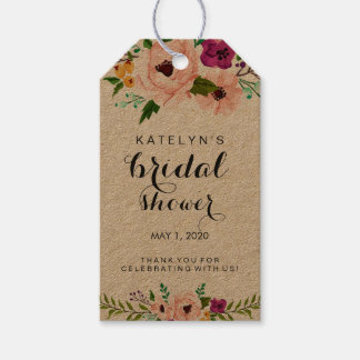 Etiquetas Para Regalos Flower Crown Bridal Shower Gracias Tags de regalo