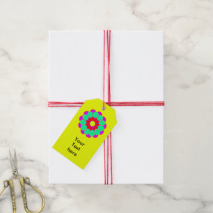 Etiquetas Para Regalos Flower Flower Power Bloom I + tu texto