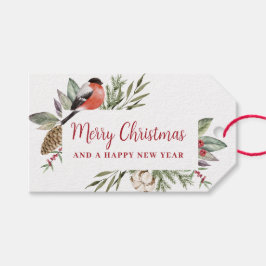 Etiquetas Para Regalos Foliage acuarela de navidades