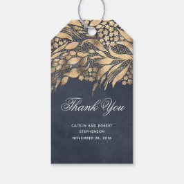Etiquetas Para Regalos Foliage de oro Gracias