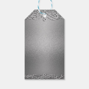 Etiquetas Para Regalos Fondo de plata de la plantilla del purpurina del