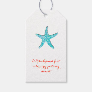 Etiquetas Para Regalos Fondo PixDezines Aqua Blue Starfish/DIY