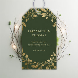 Etiquetas Para Regalos Forest Foliage Botanical Elegant Gold Moss Wedding