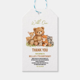 Etiquetas Para Regalos Forest Woodland Animals Wild One 1st Birthday