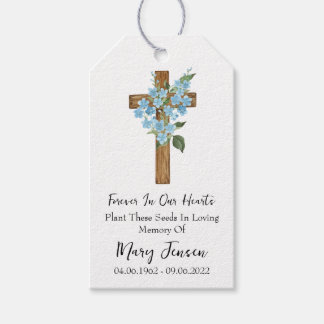Etiquetas Para Regalos Forget me not Cross Memorial Funeral Seed Packet 