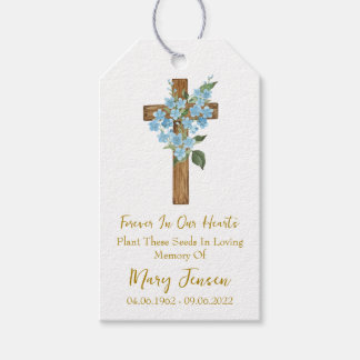 Etiquetas Para Regalos Forget me not Cross Memorial Funeral Seed Packet 