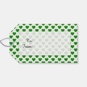 Etiquetas Para Regalos Formas del corazón llenadas de los rosas verdes