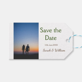 Etiquetas Para Regalos Foto clásica blanco elegante tipografía boda mod