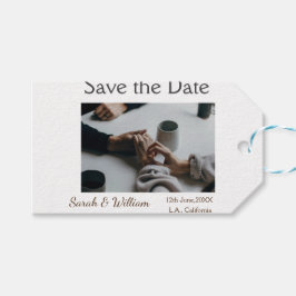 Etiquetas Para Regalos Foto clásica blanco elegante tipografía boda mod