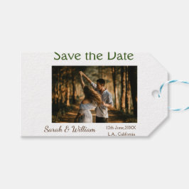 Etiquetas Para Regalos Foto clásica blanco elegante tipografía boda mod