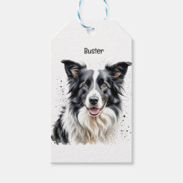 Etiquetas Para Regalos Foto de Border Collie personalizada