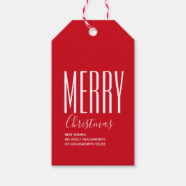 Etiquetas Para Regalos Foto de Feliz Navidad en Rojo