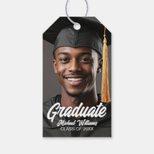 Etiquetas Para Regalos Foto de Graduado Letra Negrita Fiesta de Graduació