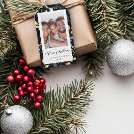Etiquetas Para Regalos Foto De Hoja De Navidades Azules Y Oro
