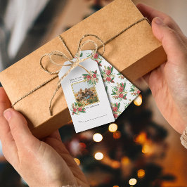 Etiquetas Para Regalos Foto de la familia floral de color de agua dulce y