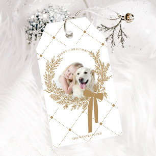 Etiquetas Para Regalos Foto de la guerra de Navidades de Golden Brown