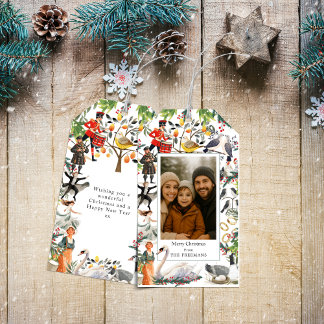Etiquetas Para Regalos Foto de los 12 Días de Navidad
