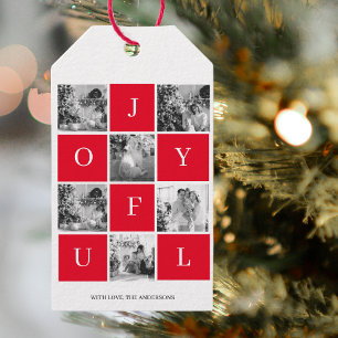 Etiquetas Para Regalos Foto de Navidades de Collage   Juguete Rojo