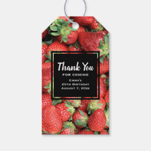 Etiquetas Para Regalos Foto de Red Juicy Strawberries Gracias
