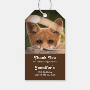 Etiquetas Para Regalos Foto de un pequeño y lindo Naranja Fox Favor