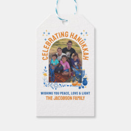 Etiquetas Para Regalos Foto del Personalizable de la FAMILIA HANUKKAH