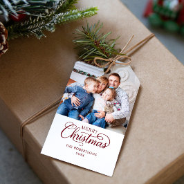 Etiquetas Para Regalos Foto Merry Christmas Watercolor Botánico