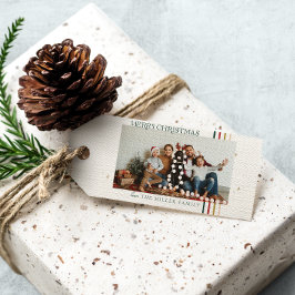 Etiquetas Para Regalos Foto mínima de Navidad | Retrato de familia modern