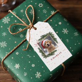 Etiquetas Para Regalos Foto personalizada de mascota en Navidad – Día fes