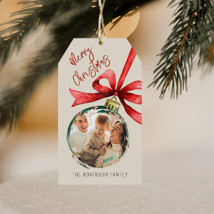 Etiquetas Para Regalos Foto personalizada de Navidad