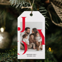 Foto personalizada de Navidad JOY moderna para las