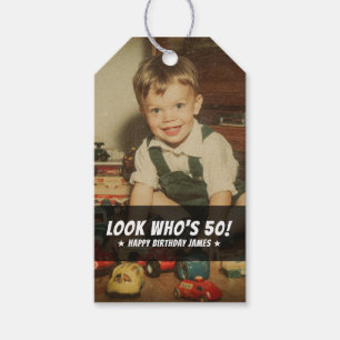 Etiquetas Para Regalos Foto personalizada Fiesta de cumpleaños divertida