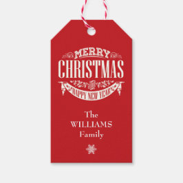 Etiquetas Para Regalos Foto tradicional de navidad roja