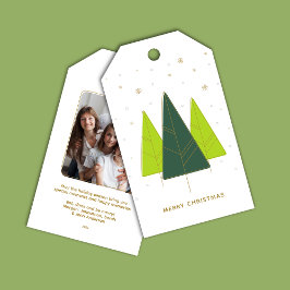 Etiquetas Para Regalos Foto verde de árbol de Navidad moderno de moda