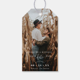 Etiquetas Para Regalos Foto: White Modern Script Wedding Save the Date
