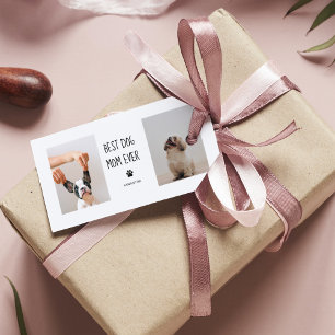 Etiquetas Para Regalos Fotografía de Collage moderna mejor perro de mamá