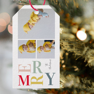 Etiquetas Para Regalos Fotografía De Collage Y Cereza Colorida Feliz fe